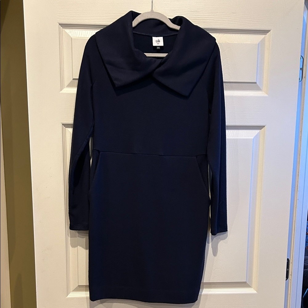 CAbi Classic Navy Long Sleeve Dress